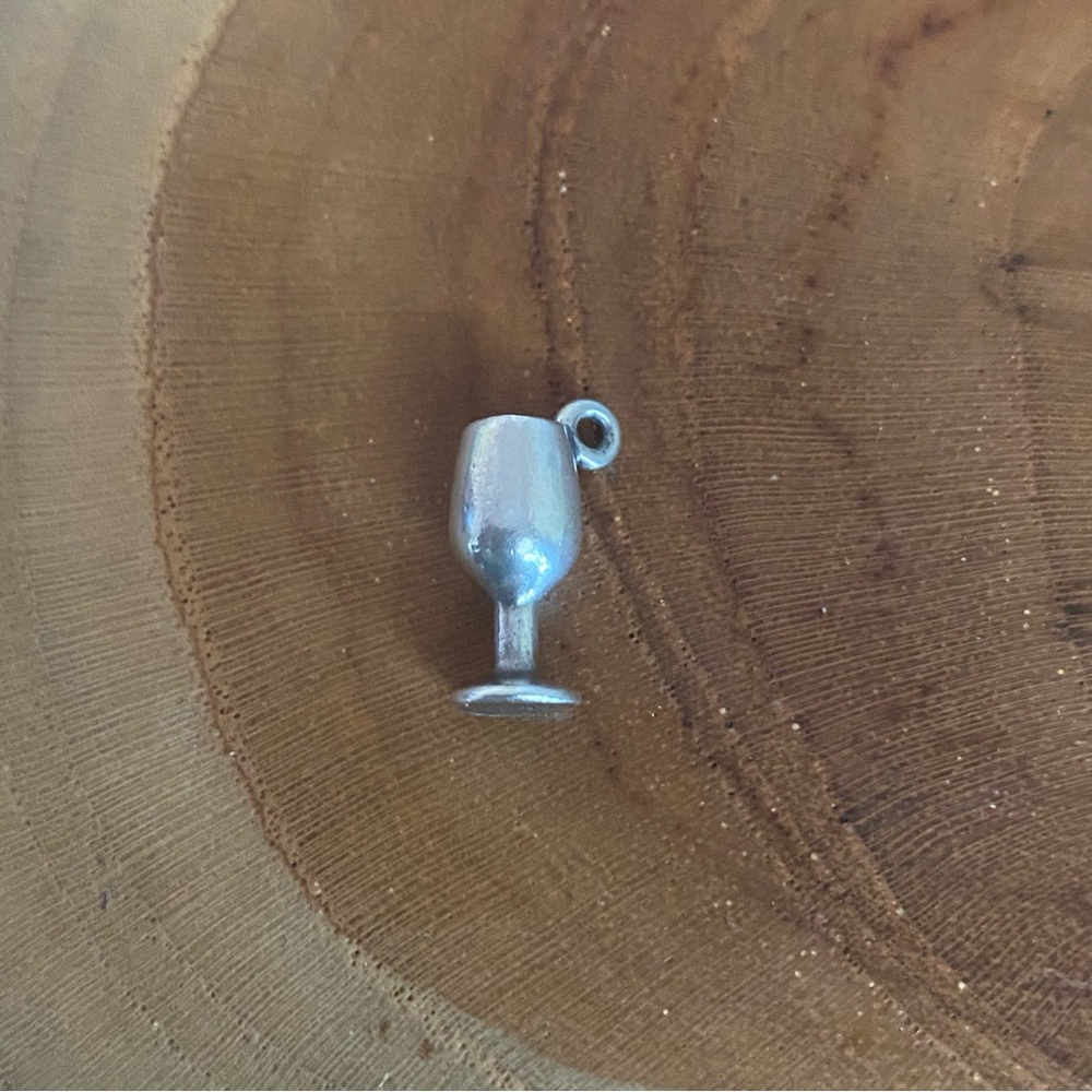 RETIRED James Avery wine goblet charm, sterling silver 🍷